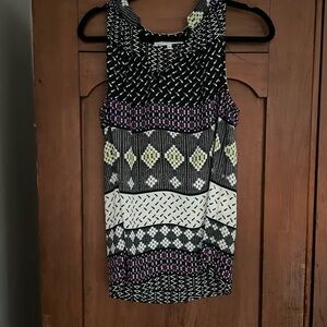 Collective Concepts Geometric Tank Top - Black, White, Purple